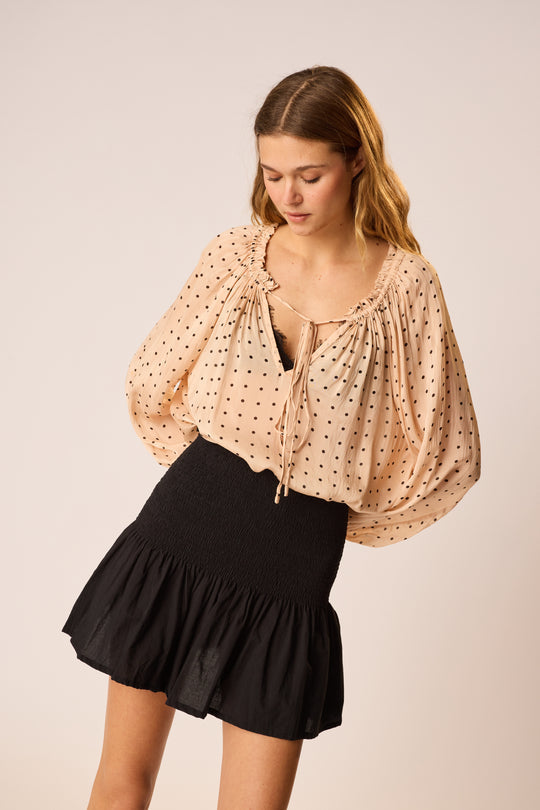 Chelsea Mini Skirt in Black Silk