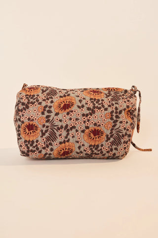 Cosmetic Bag in Vintage Flowers Slate