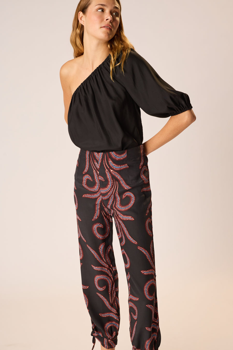 Erin Top in Black Silk