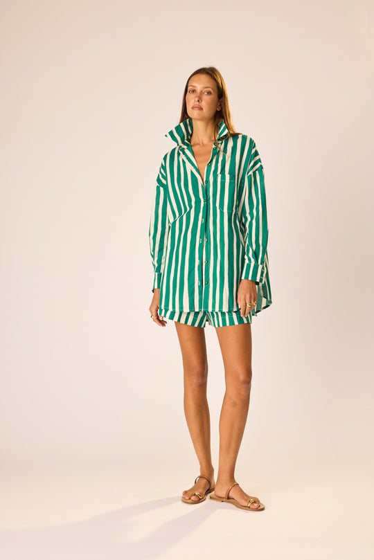Jasper Short in Batik Stripe Lawn
