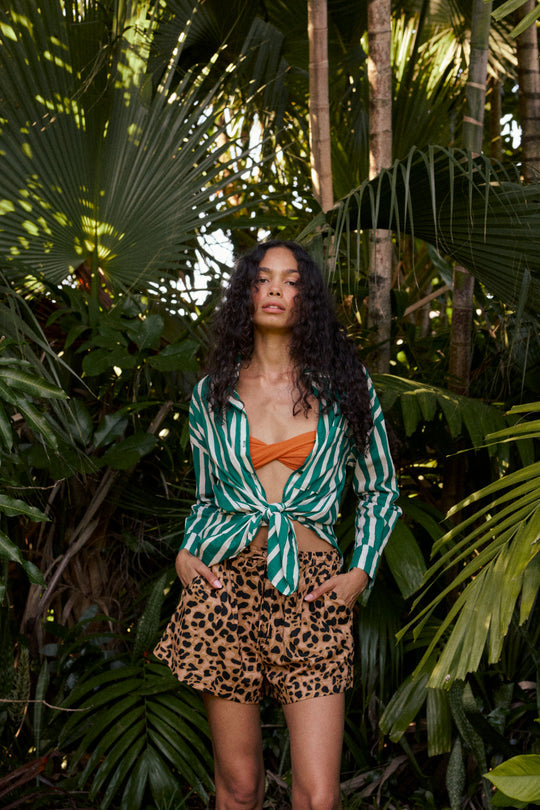 Jennifer Shirt in Batik Stripe Lawn