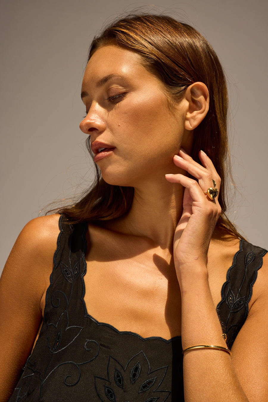Nadia Dress in Black Silk