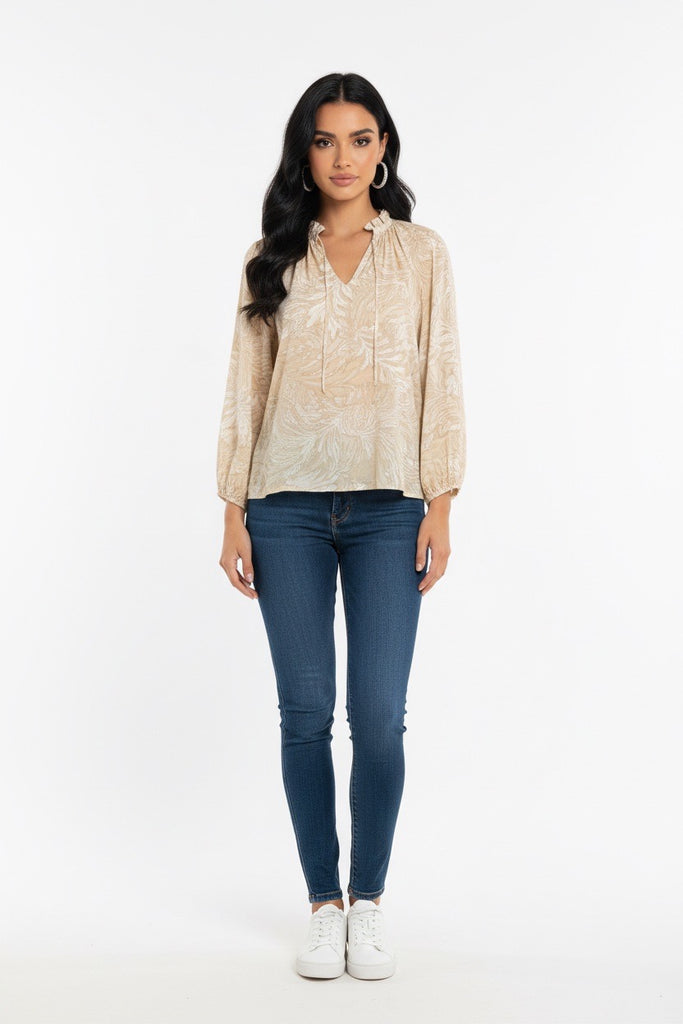 Penny Blouse in Jungle Print Agave