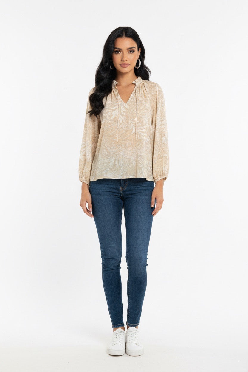 Penny Blouse in Jungle Print Agave