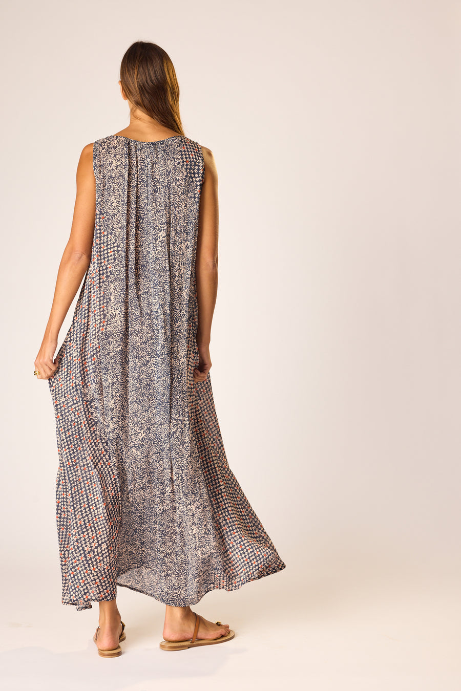 Tova Maxi with Sash Belt in Delphi Ink
