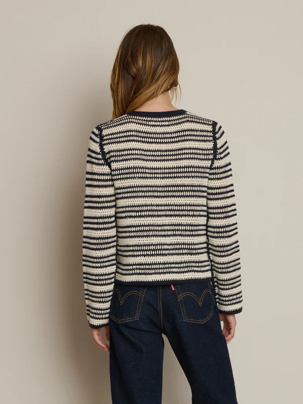 Crochet Cardigan in Crochet Seascape Stripe