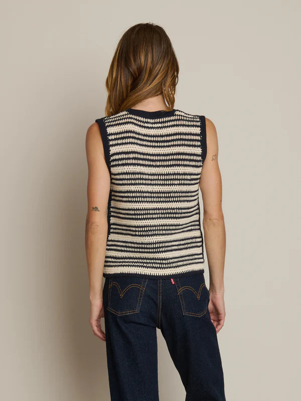 Priscilla Crochet Tank in Seascape Stripe