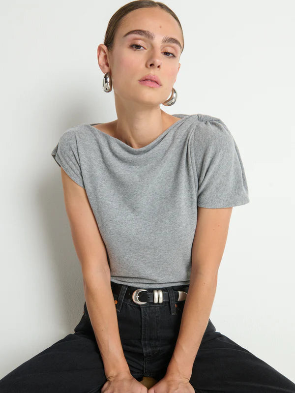 Rosie Knot Top in Heather Grey