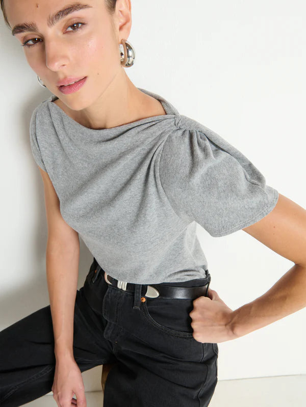 Rosie Knot Top in Heather Grey