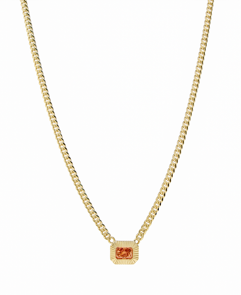 Astor Necklace in Gold and Orange Crystal
