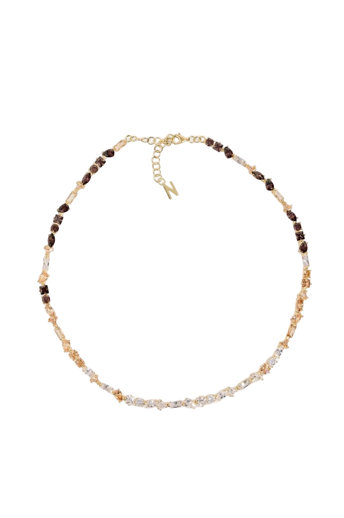 Julie Necklace in Gold and Espresso Color Crystals