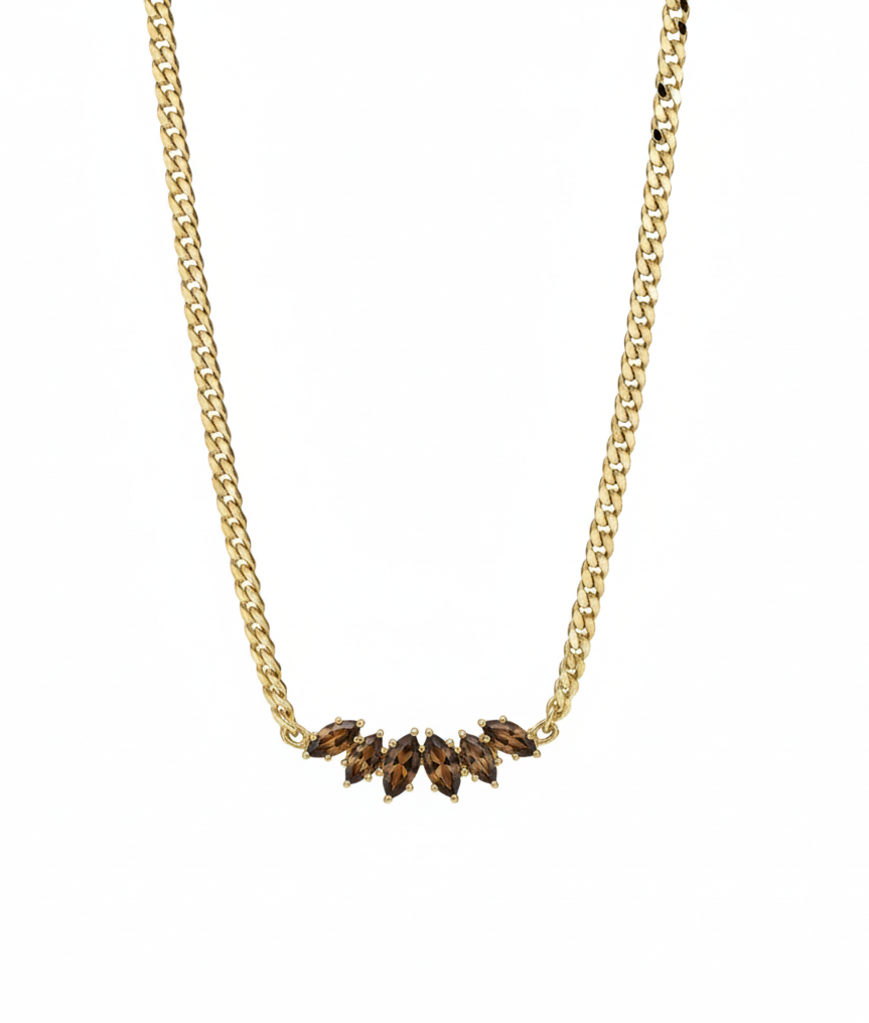 Sarai Necklace in Gold and Espresso Crystals