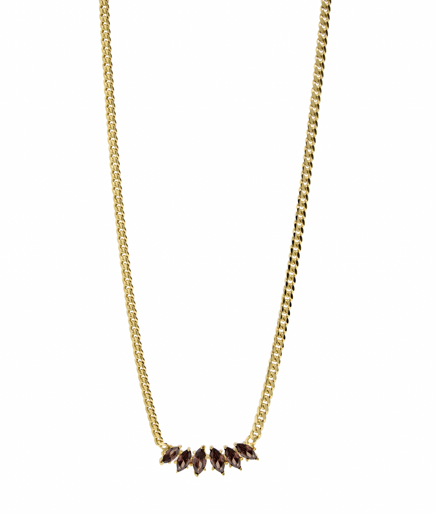 Sarai Necklace in Gold and Espresso Crystals