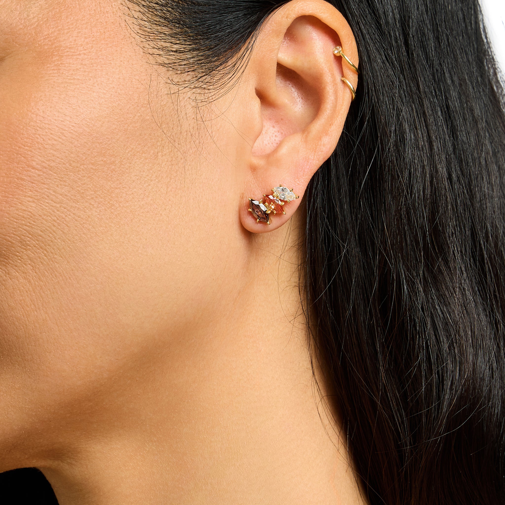 Olivia Earrings in Gold and Leopard Color Crystals
