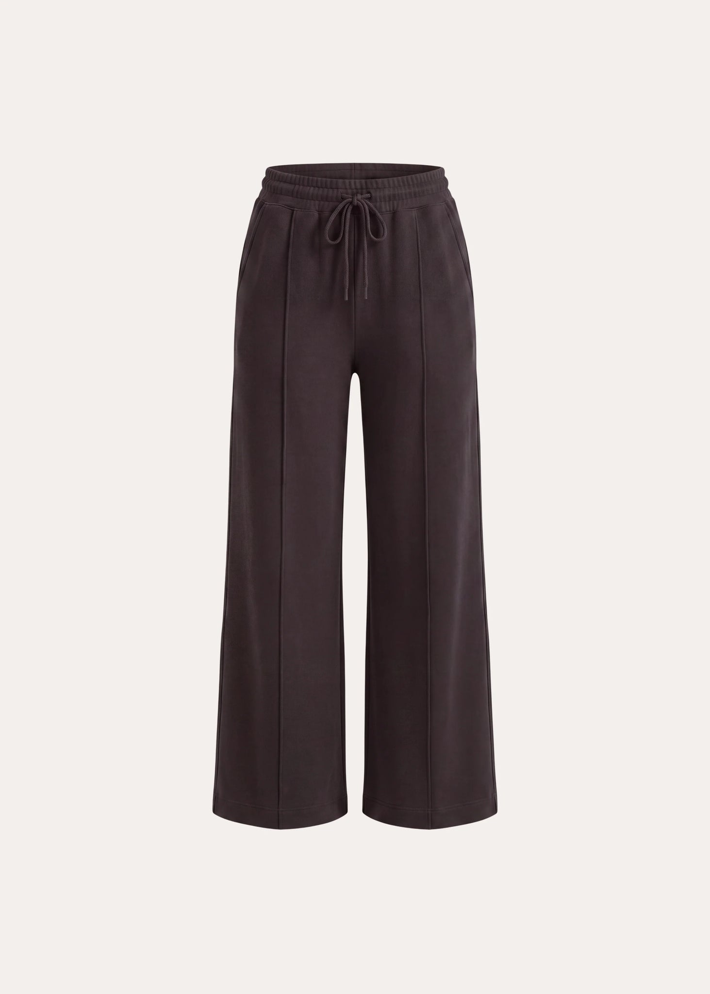 Brushed French Terry Wide Leg Pant in Molasses