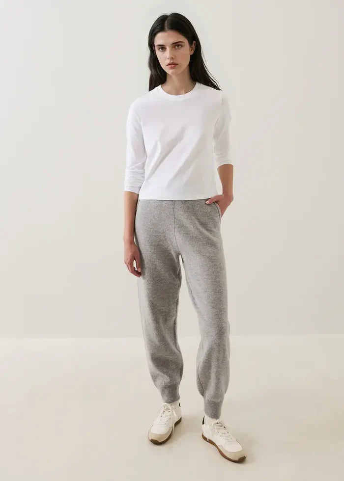 Iconic Pima Cotton Stretch Long Sleeve Baby Tee in White