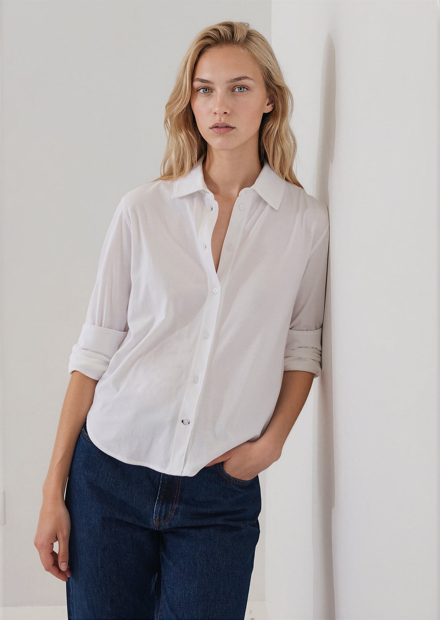 PA Organic Cotton Relaxed Shirt in White