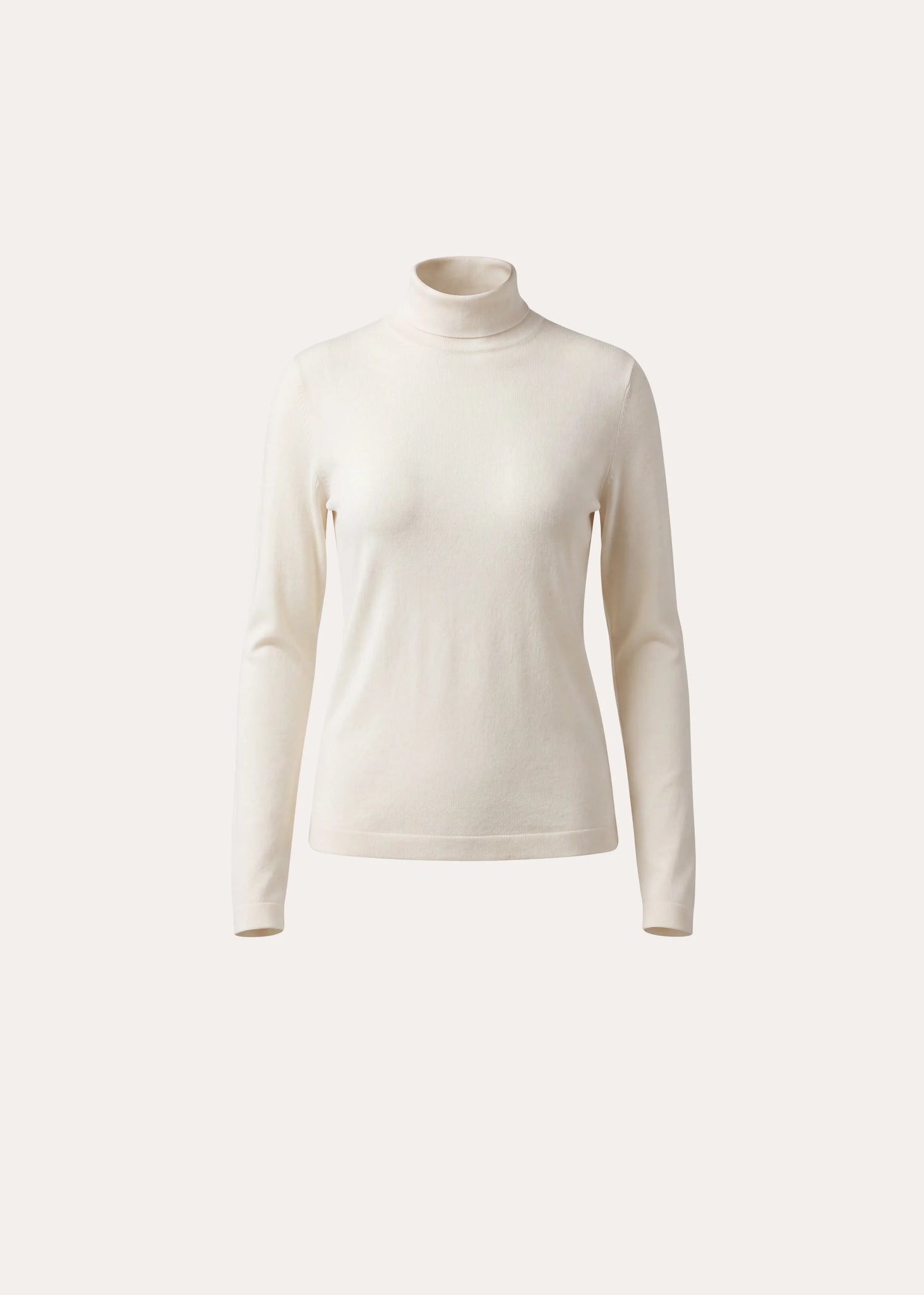 Organic Pima Cotton Oversized Turtleneck in Vanilla