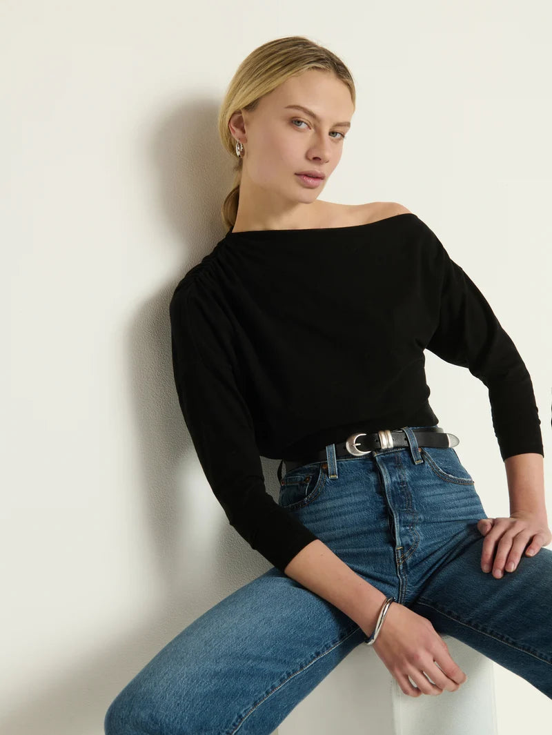 Pietra Off Shoulder Top in Jet Black