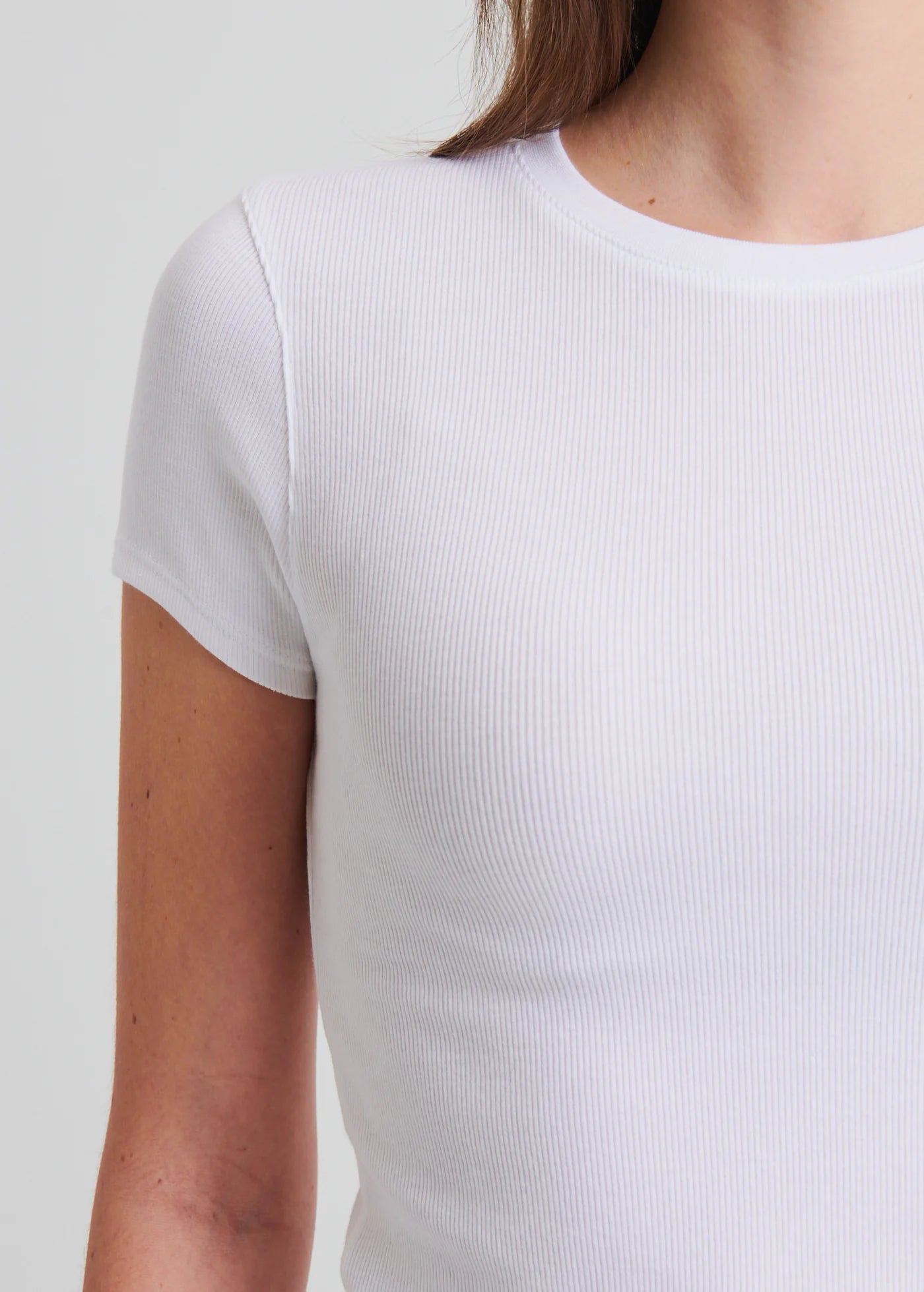 Cotton Modal Rib Baby Tee in White