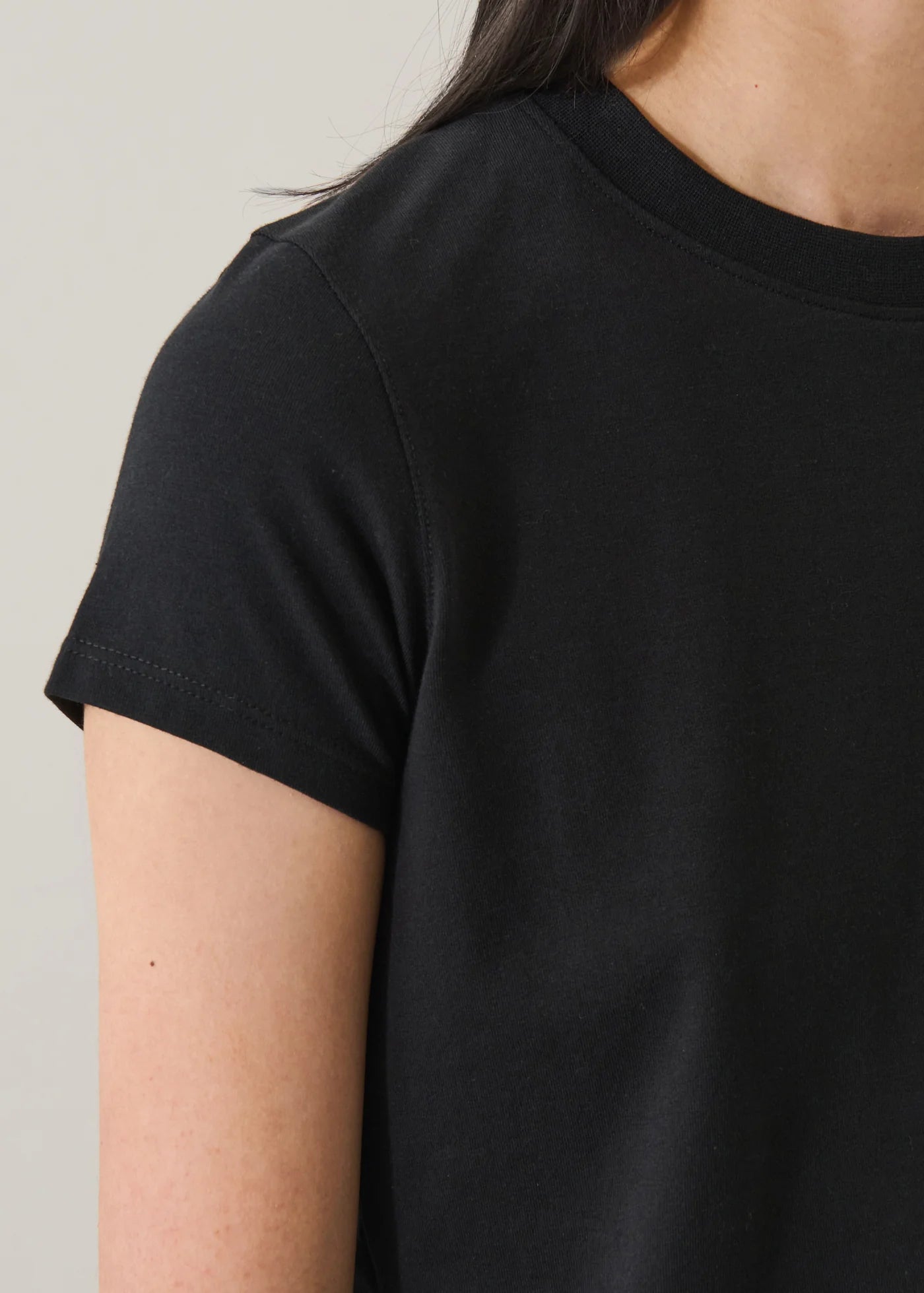 Iconic Pima Stretch Baby Tee in Black