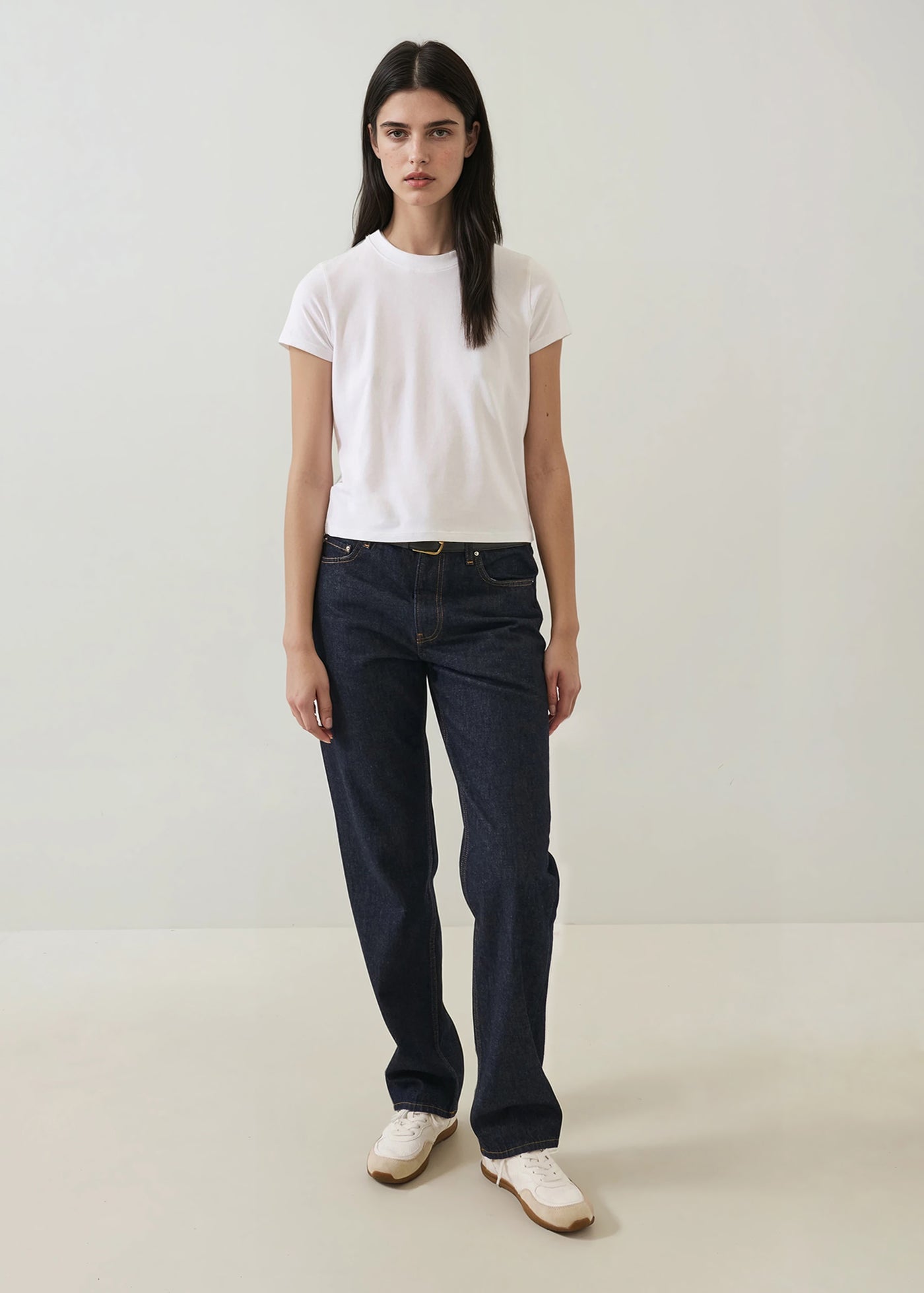 Iconic Pima Stretch Baby Tee in White