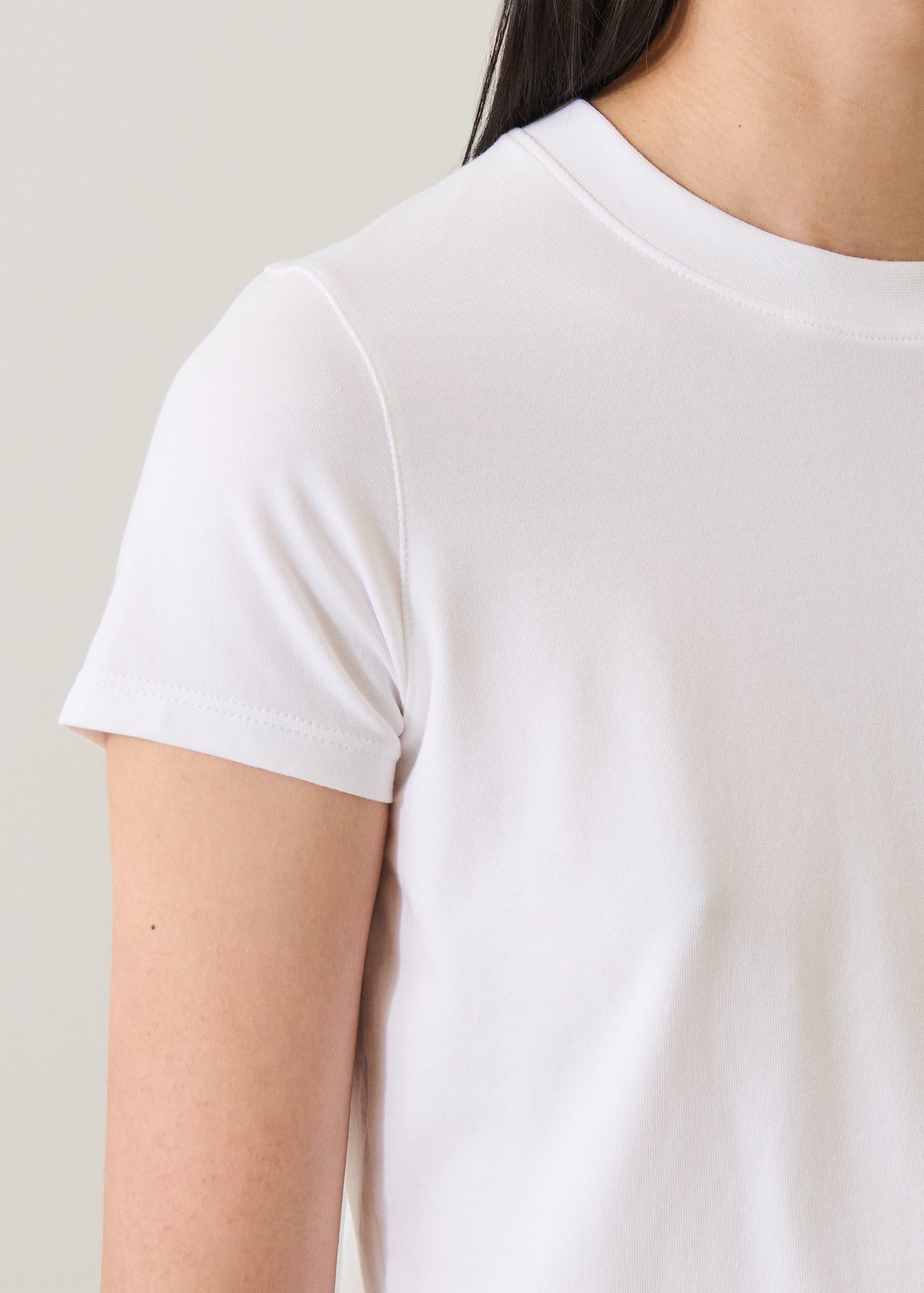 Iconic Pima Stretch Baby Tee in White