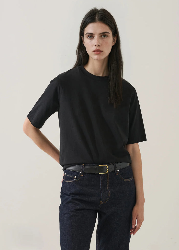 Organic Cotton Relaxed Crew in Black