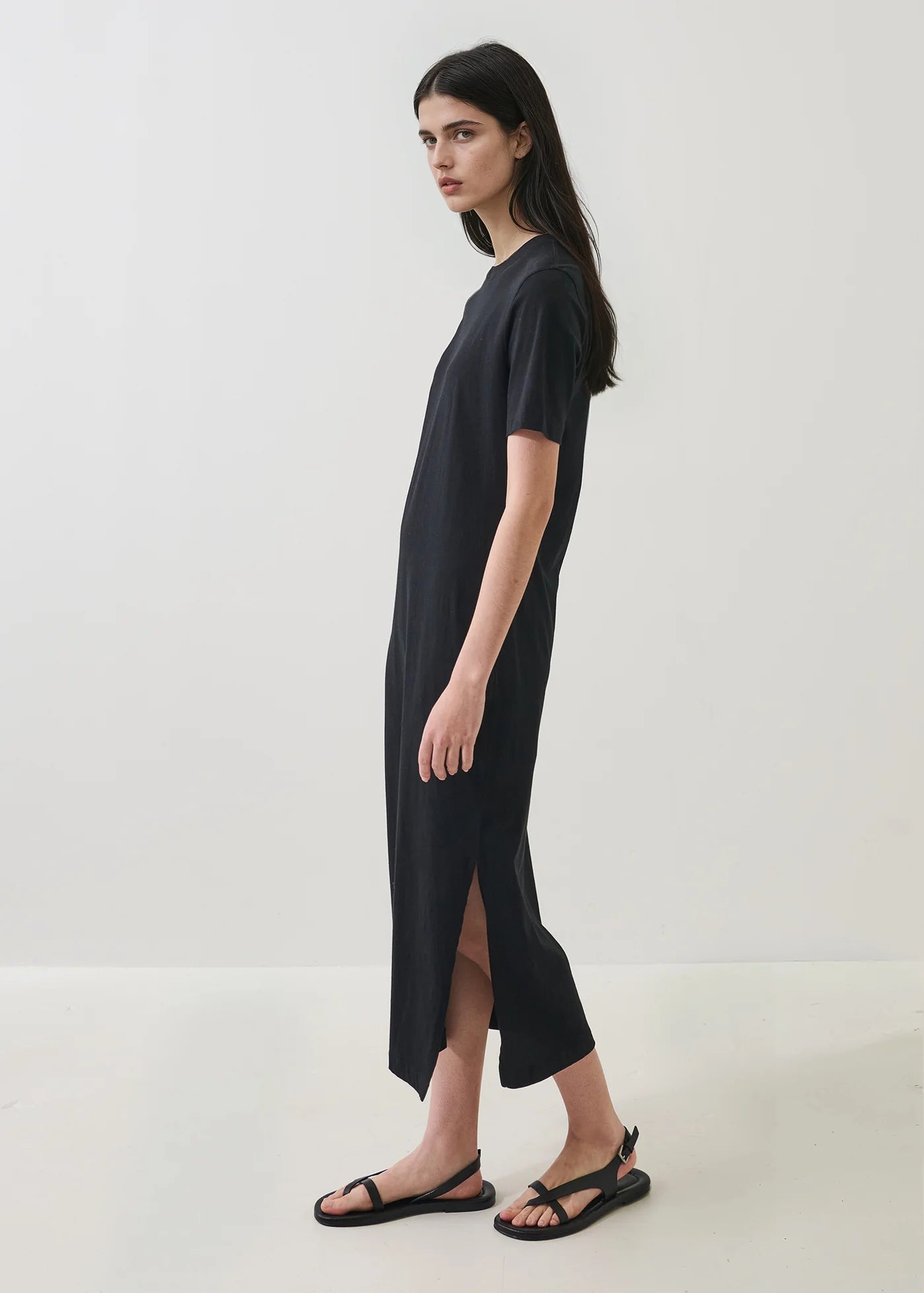 Organic Cotton T-Shirt Dress in Black