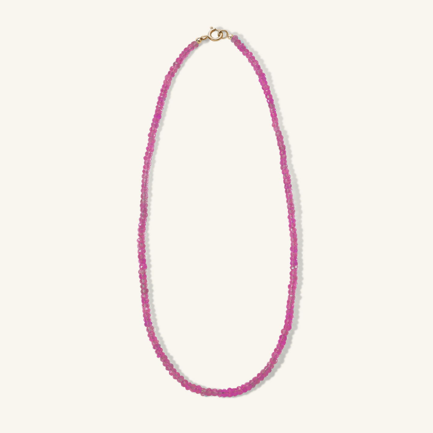 Pink Sapphire Faceted Beaded Necklace