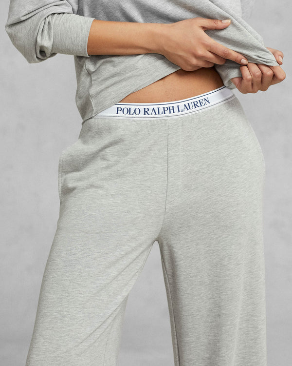 Crewneck Wide Leg Pant Set in Heather Grey
