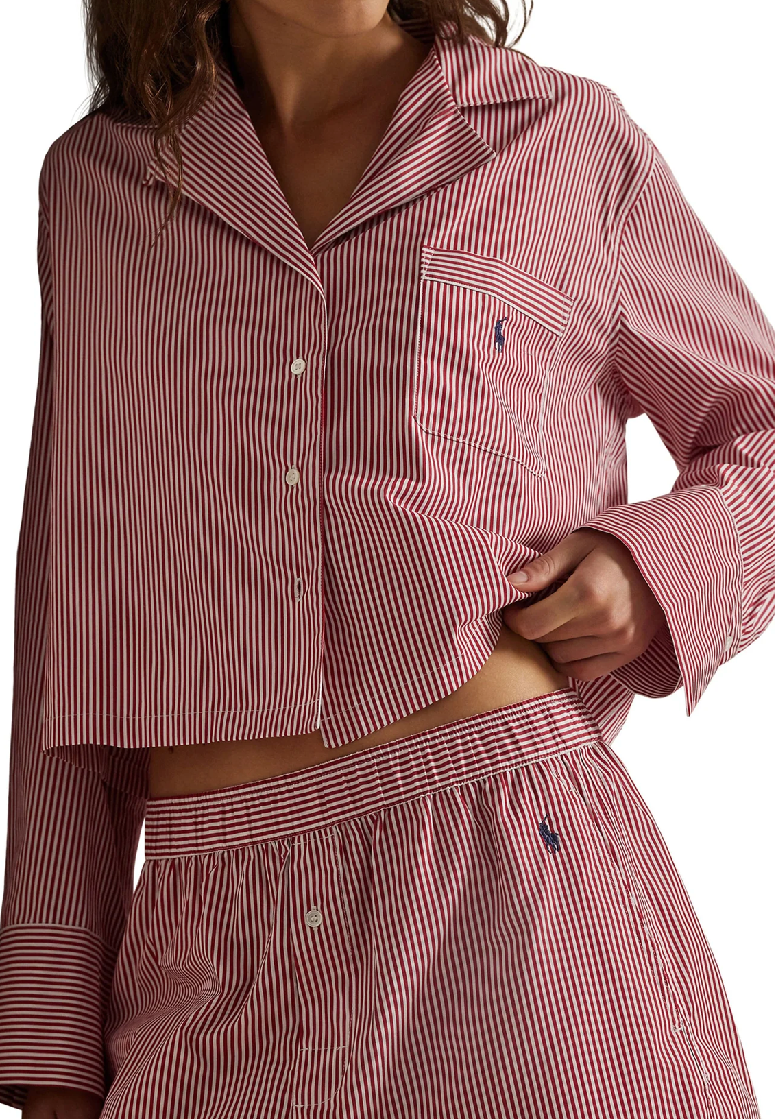 Crop Boxer PJ Set in Classic Red