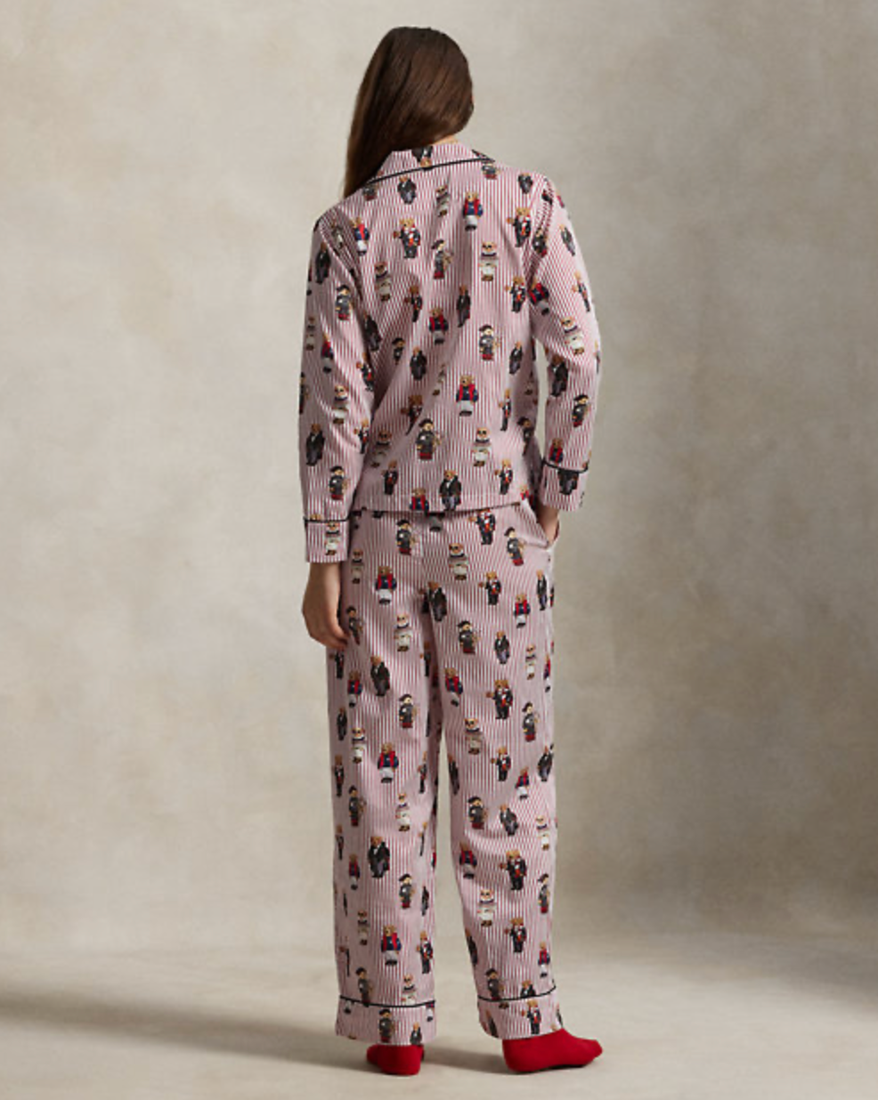 Polo Bear Cotton Sateen Pajama Set in Bear Red