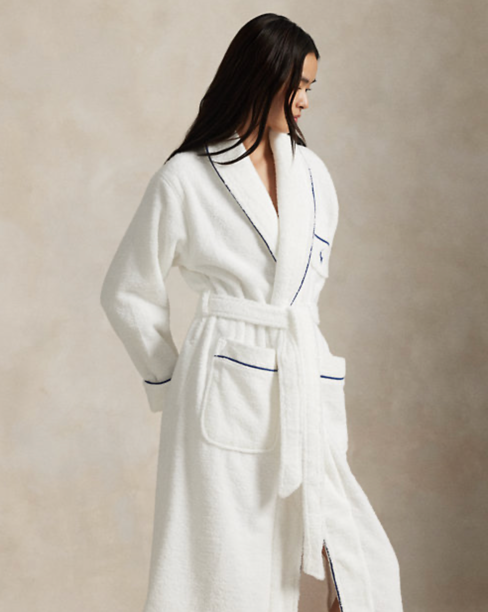Polo Essentials Robe in White Cloud