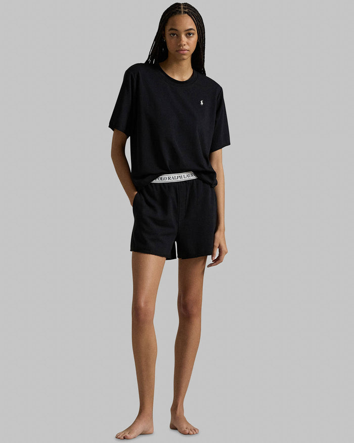 Short Sleeve Short Set in Black