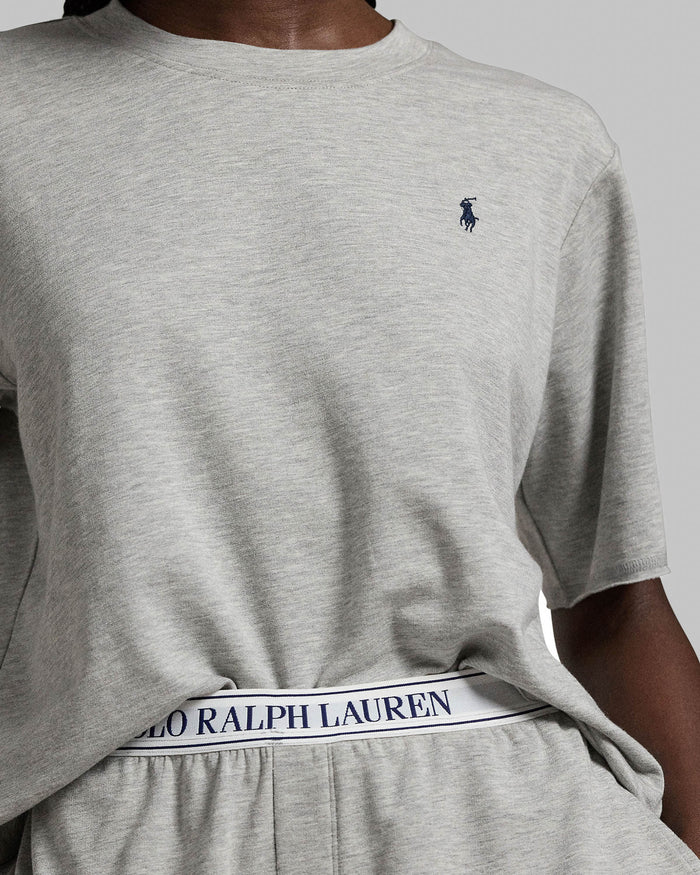 Short Sleeve Short Set in Heather Grey