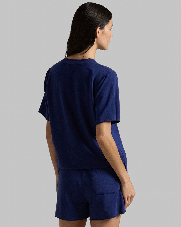 Short Sleeve Short Set in Navy