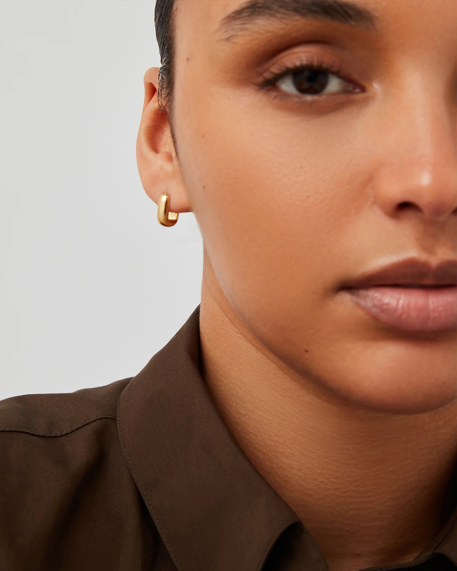 Puffy Detachable Link Earrings in Gold