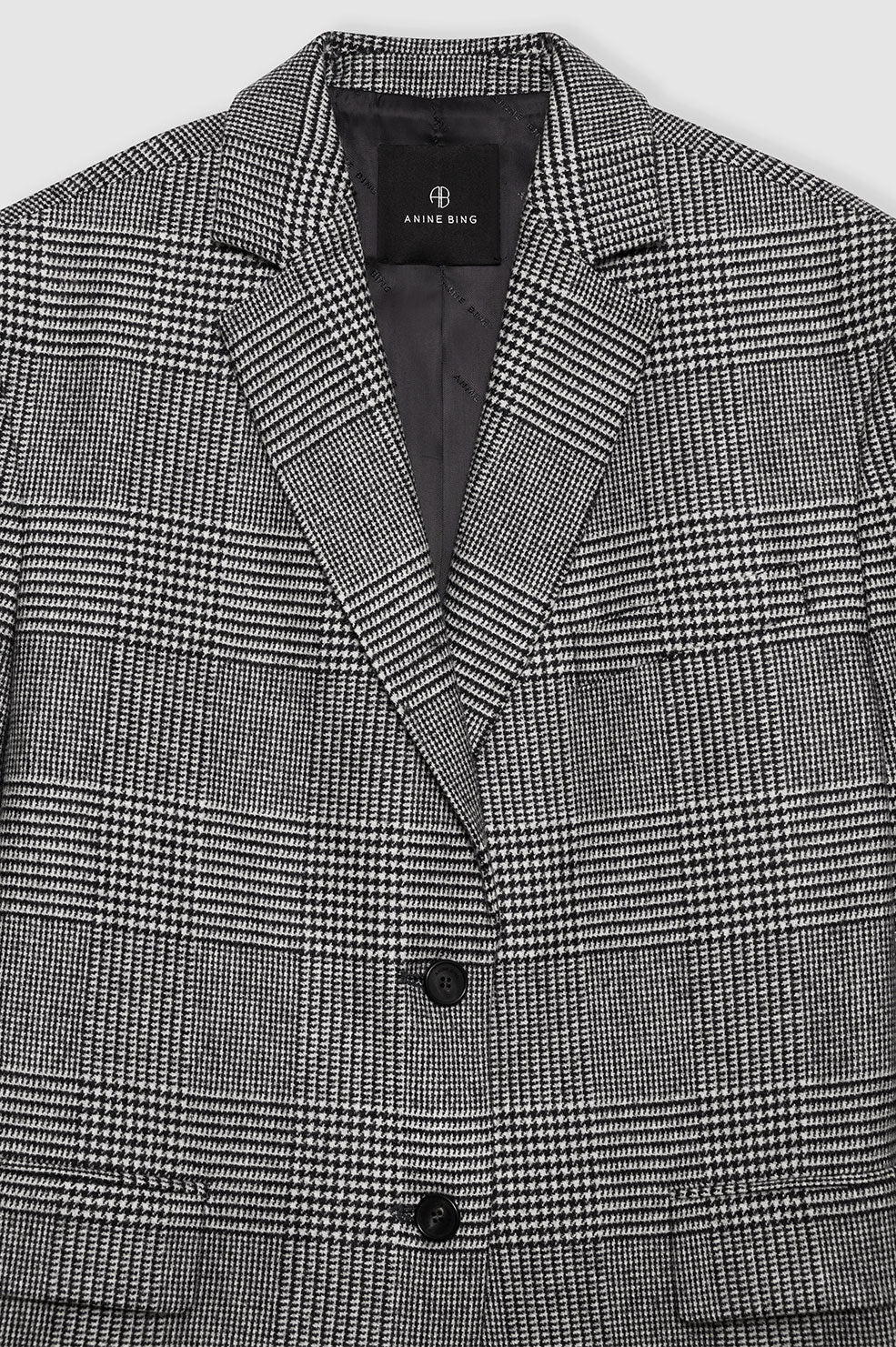 Quinn Blazer in Black and Grey Plaid