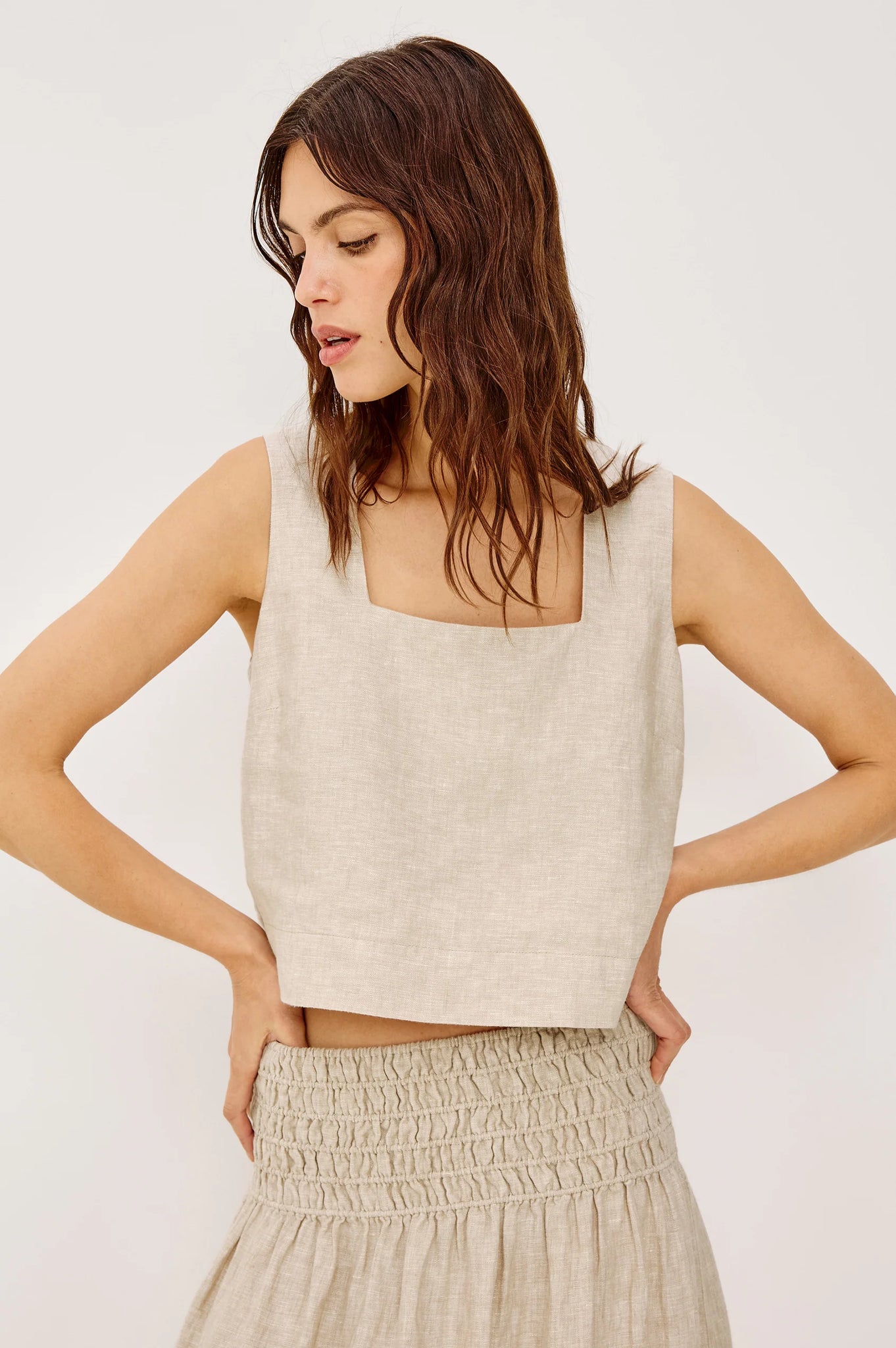 Akira Top in Heathered Flax