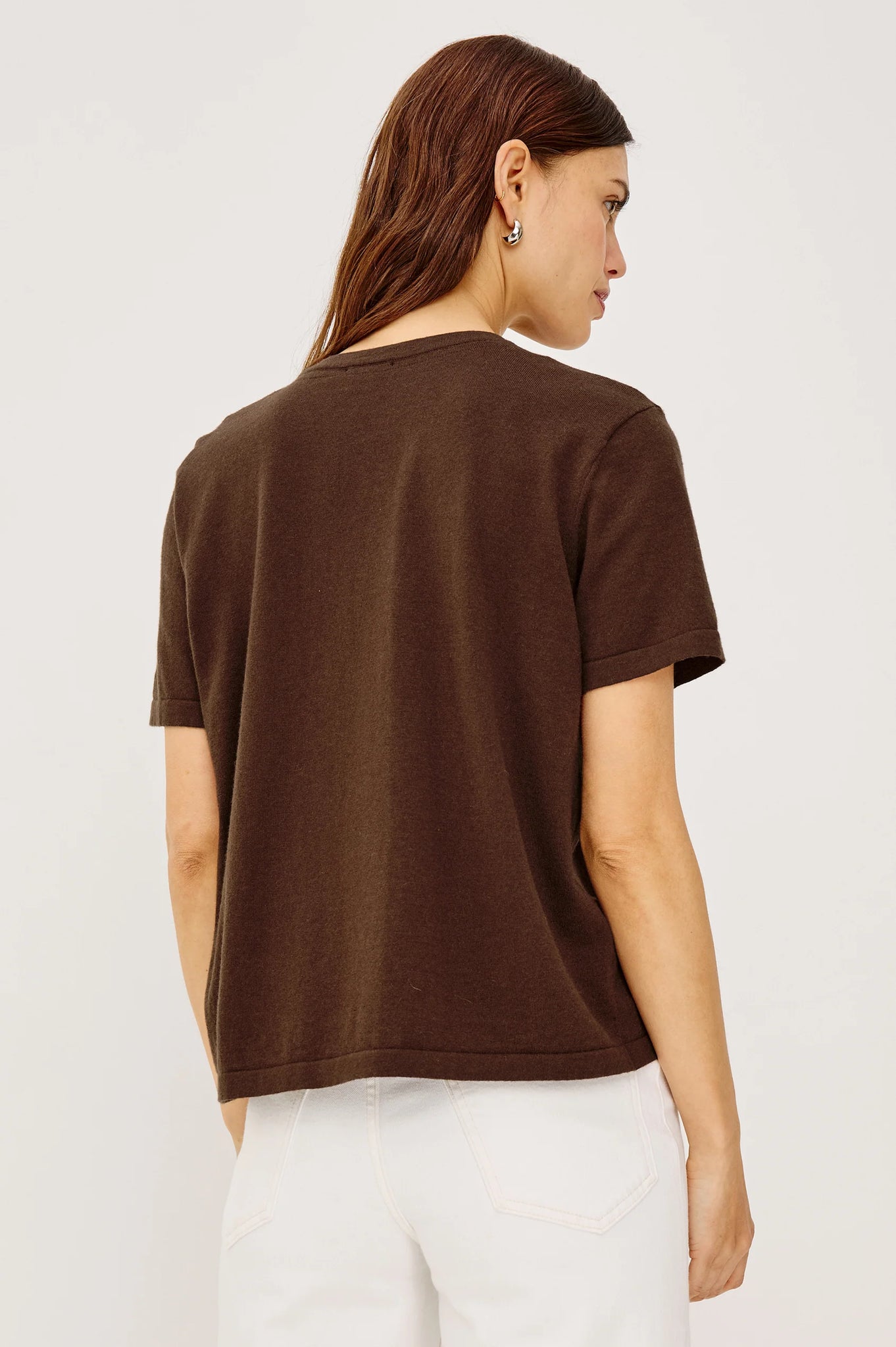 Cotton Cashmere T-Shirt in Espresso