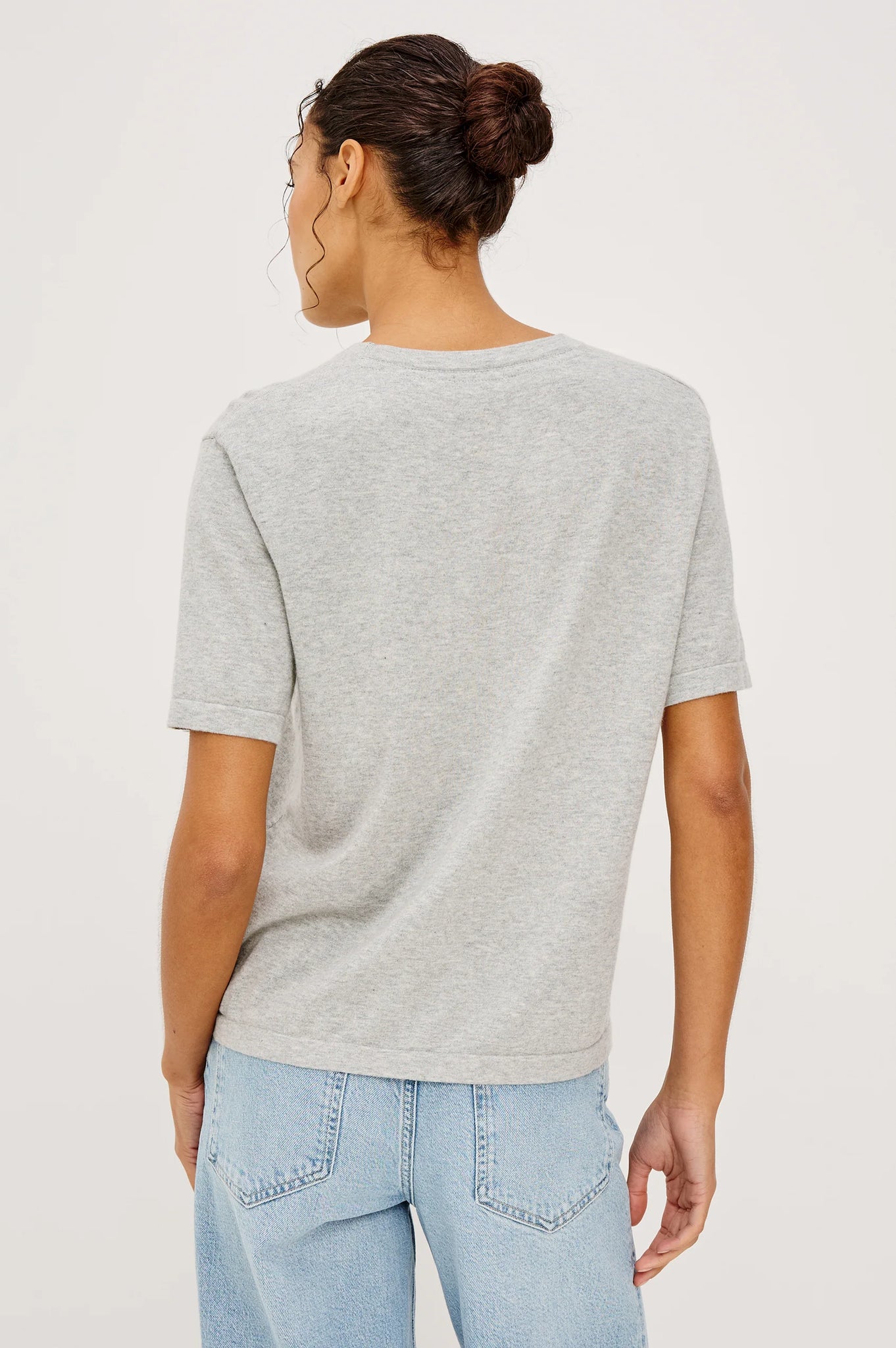 Cotton Cashmere T-Shirt in Heather Grey