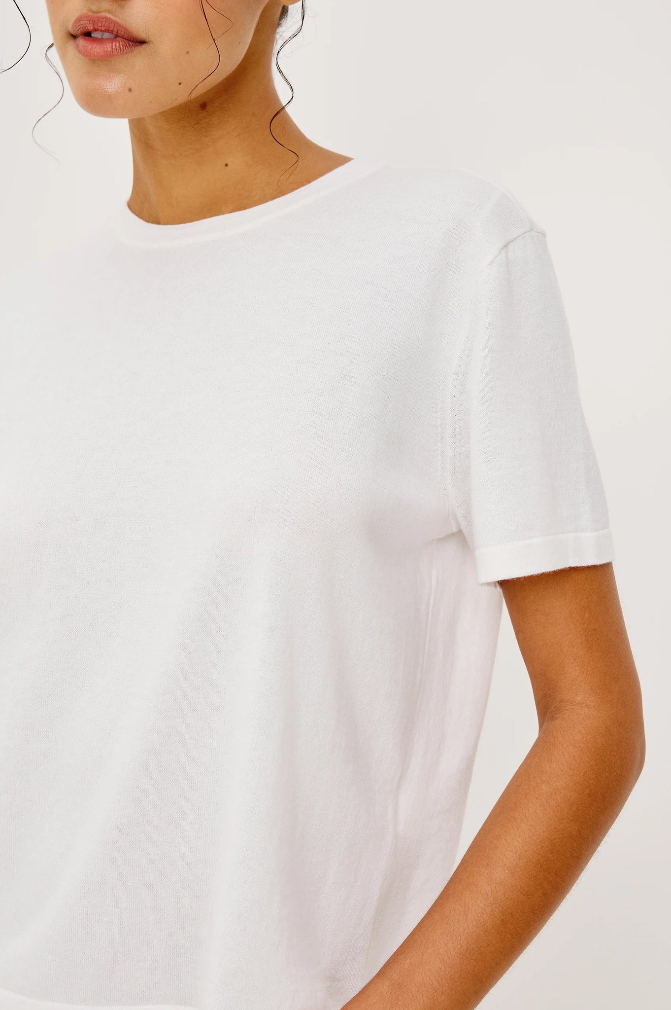 Cotton Cashmere T-Shirt in White