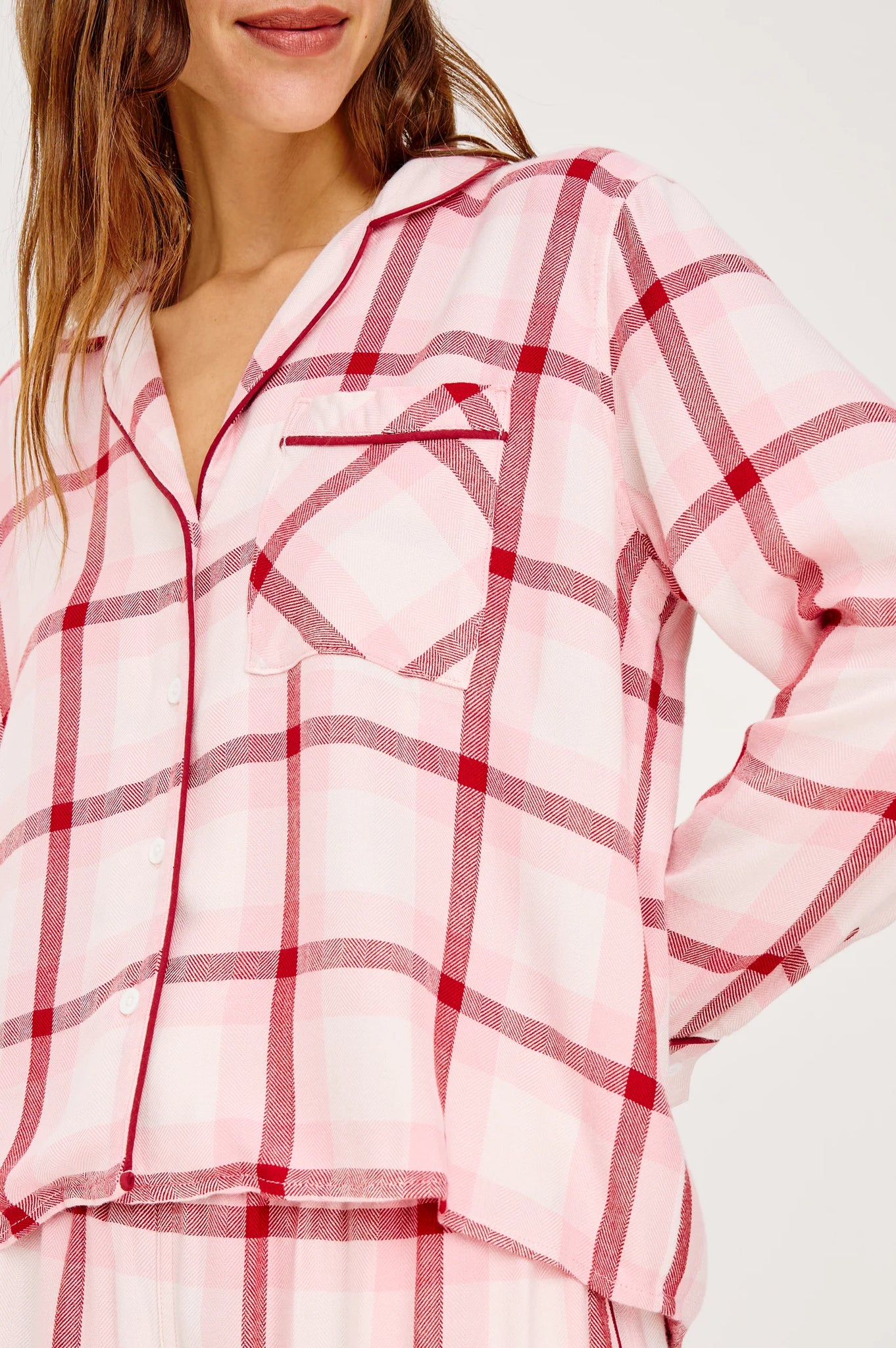 Kellen Pajama Set in Pink Cherry