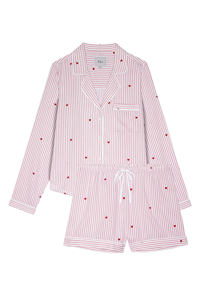 Kellen Pajama Set in Rose Stripe Hearts