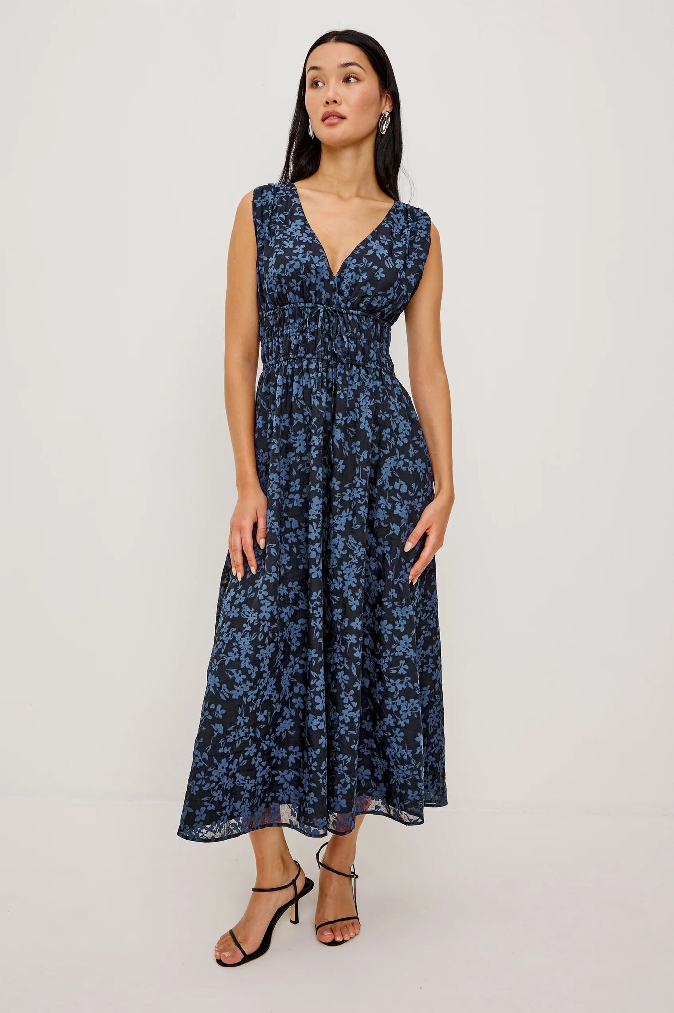 Lilith Dress in Midnight Silhouette Floral
