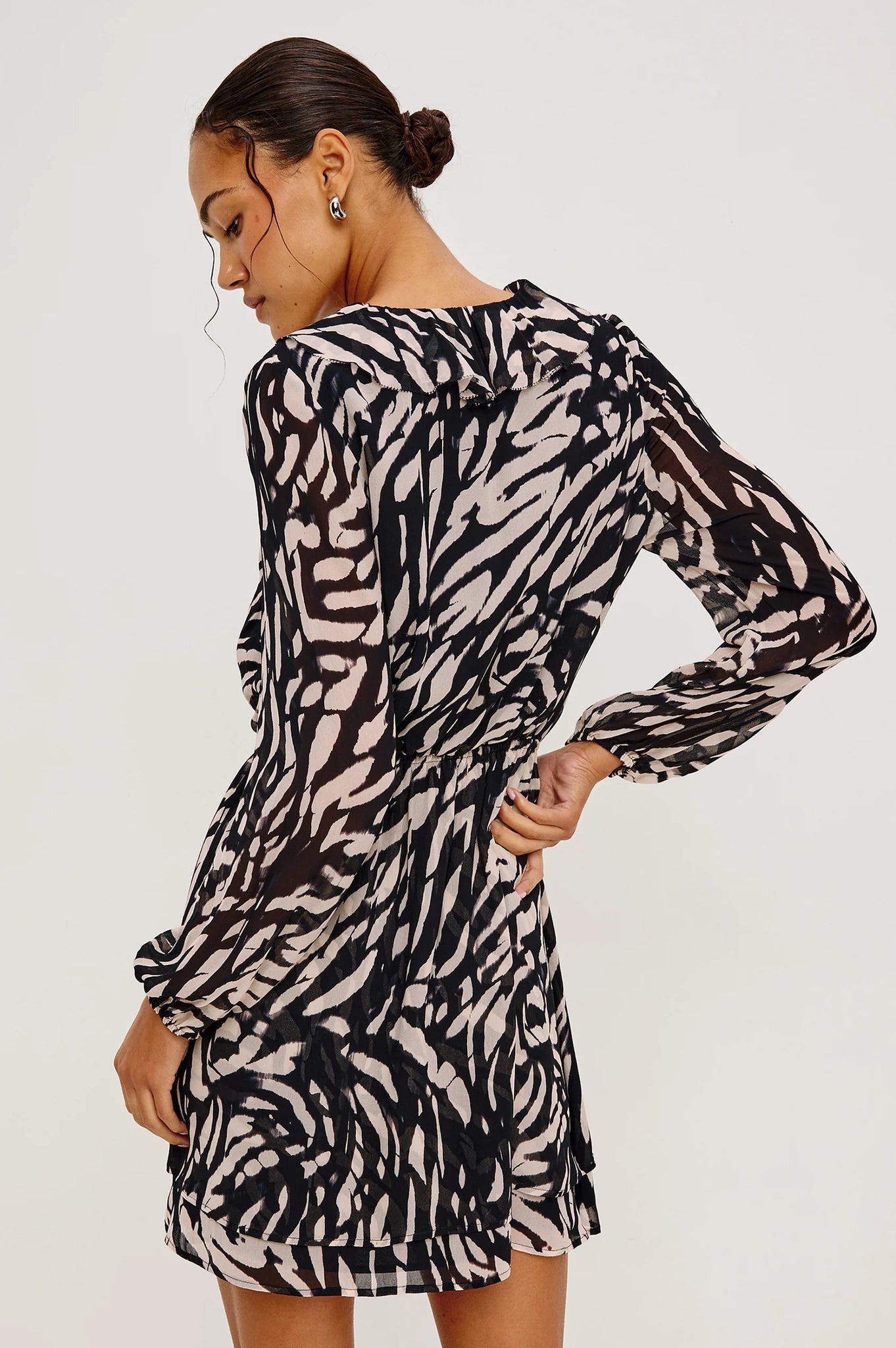 Lucresia Dress in Ivory Tiger Stripe