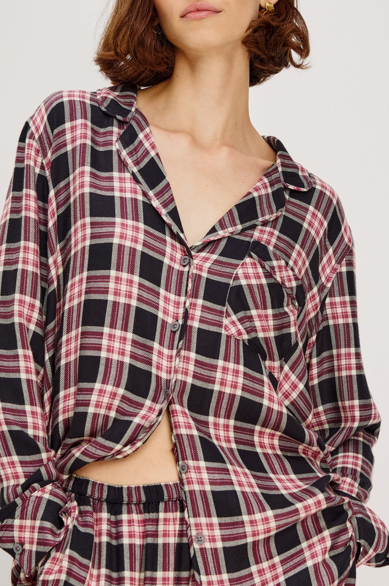 Luna Pajama Set in Onyx Plum