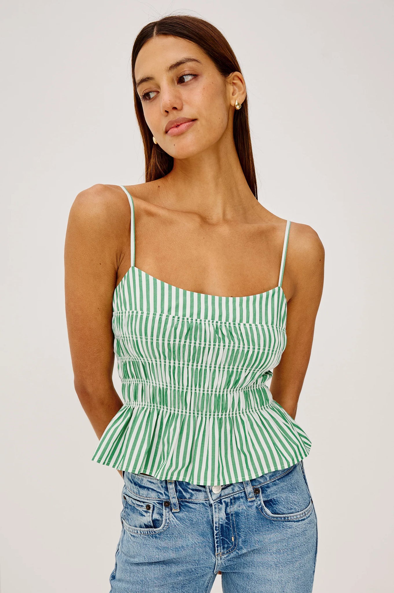 Makenna Top in Emerald Stripe
