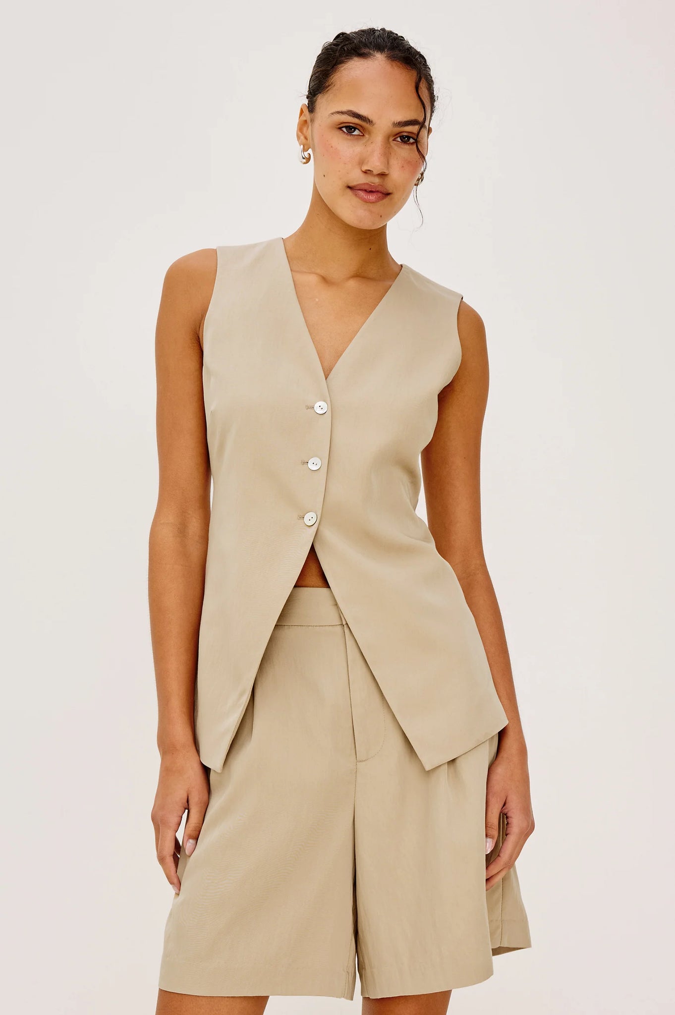 Mylah Vest in Almond